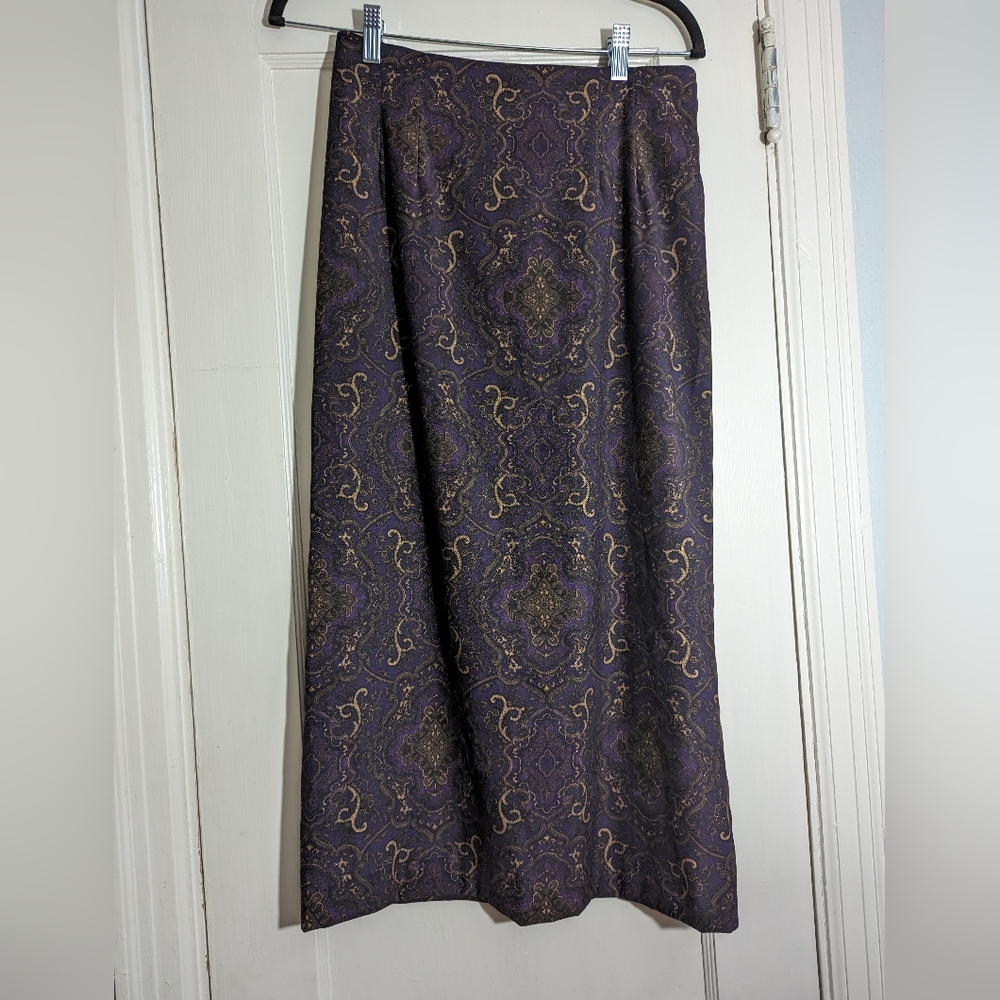 Vintage paisley Skirt rich colored Whimsigoth Academia Vibes - Picture 1 of 4